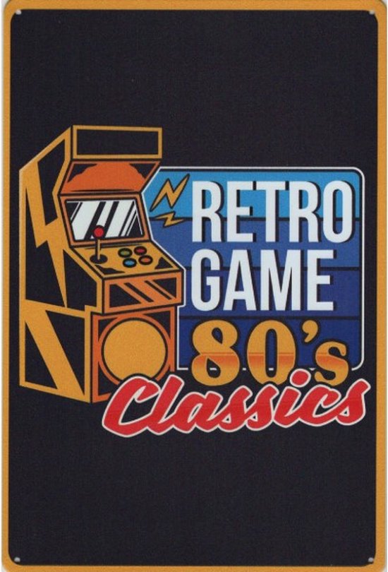 Plaque murale Man Cave Gamer - Retro Game 80's Classics