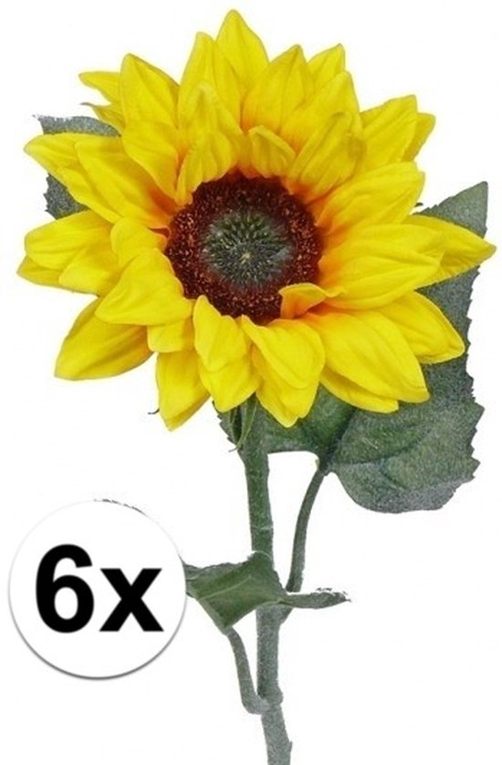 6 Kunst zonnebloemen 81 cm