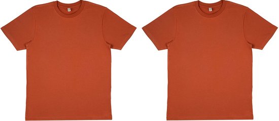 State of Art - 2 Pack - Basic T-shirts - Heren - Donker Oranje - Maat L
