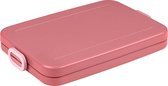 Mepal Lunchbox Take a Break plat - Convient pour 4 sandwichs - Mauve vif - Se range parfaitement dans un sac pour ordinateur portable - boîte à lunch pour adultes