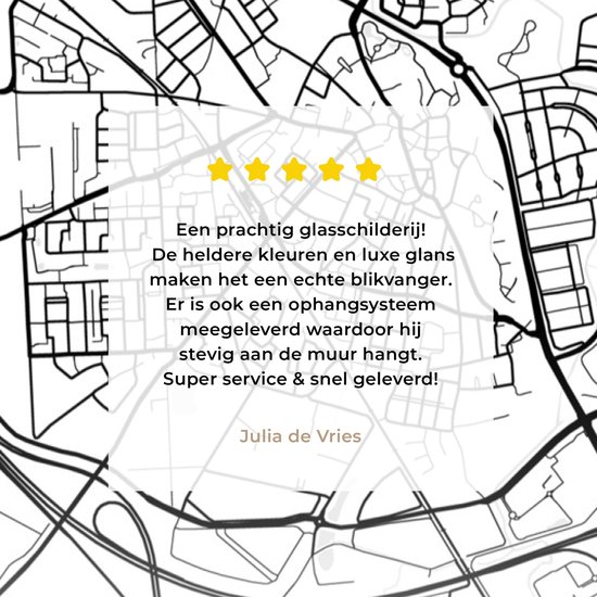® Glasschilderij 40x60 cm - Schilderij acrylglas - Kaart - Borne - Zwart - Wit - Foto op glas - Muurdecoratie woonkamer - Wanddecoratie slaapkamer - Schilderijen