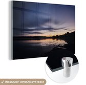MuchoWow® Glasschilderij 60x40 cm - Schilderij acrylglas - Zonsondergang bij het Nationaal park Exmoor Engeland - Foto op glas - Schilderijen