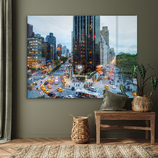 Broadway et Central Park West Glas 180x120 cm - Tirage photo sur Glas (décoration murale en plexiglas) XXL / Groot format!