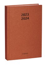 Brepols Schoolagenda 2023-2024 - RAINBOW - Dagoverzicht - Rood - 11.5 x 16.9 cm