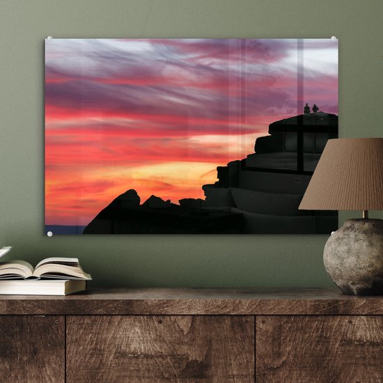 Silhouette du paysage dans le parc national de Peak District en Angleterre Plexiglas 60x40 cm - Tirage photo sur Glas (décoration murale en plexiglas)