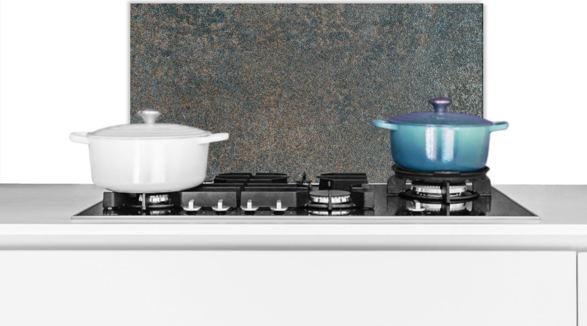 Spatscherm keuken 70x30 cm - Kookplaat achterwand Steen - Beton print - grijs - Vintage - Muurbeschermer - Spatwand fornuis - Hoogwaardig aluminium