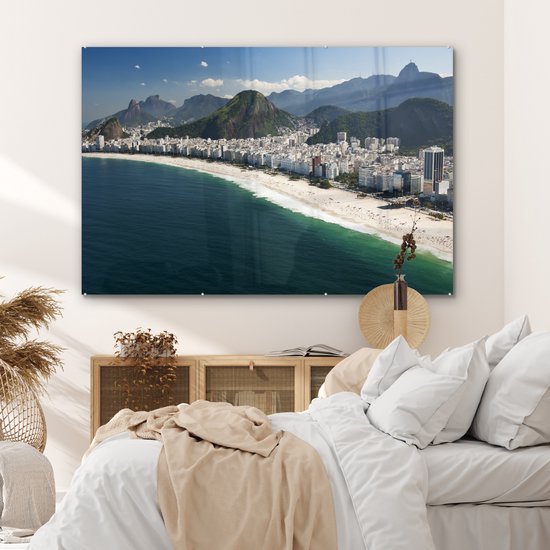 MuchoWow® Peinture sur Verre - Brésil - Plage - Rio de Janeiro - 180x120 cm - Peintures sur Verre Peintures - Photo sur Glas