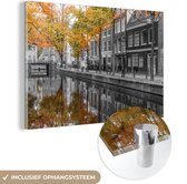 MuchoWow® Glasschilderij 180x120 cm - Schilderij acrylglas - Impressie van de Prinsengracht in Amsterdam - Foto op glas - Schilderijen