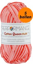 5 pelotes de Fil à crocheter - coton couleur saumon (10403) - Cotton queen multi yarn