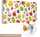 MuchoWow® Glasschilderij 160x80 cm - Schilderij acrylglas - Fruit - Patronen - Kleuren - Foto op glas - Schilderijen