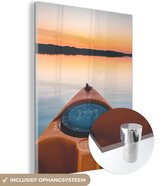 MuchoWow® Glasschilderij 30x40 cm - Schilderij acrylglas - Kano - Water - Zomer - Foto op glas - Schilderijen