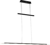 QAZQA platina - Design LED Hanglamp voor boven de eettafel | in eetkamer - 1 lichts - L 1200 mm - Zwart -  Woonkamer