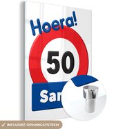 Peinture sur Verre - Anniversaire - Décoration 50 Ans - Panneau de Signalisation - 60x80 cm - Peintures sur Verre Peintures - Photo sur Glas