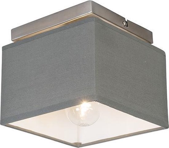 QAZQA vt - Moderne Plafondlamp - 1 lichts - L 170 mm - Grijs - Woonkamer | Slaapkamer | Keuken