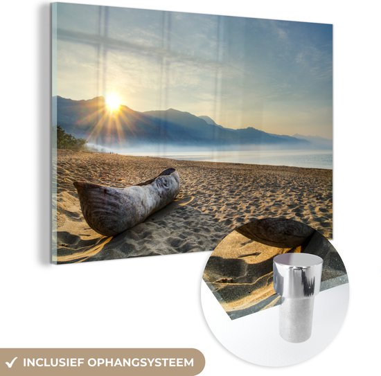 Lever de soleil sur le lac africain Malawi Plexiglas 60x40 cm - Tirage photo sur Glas (décoration murale en plexiglas)