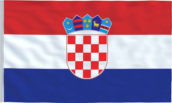 Vlag , 90x150 cm , kleurrijk , duurzaam , polyester , meerkleurig , messing oogjes, kroatie