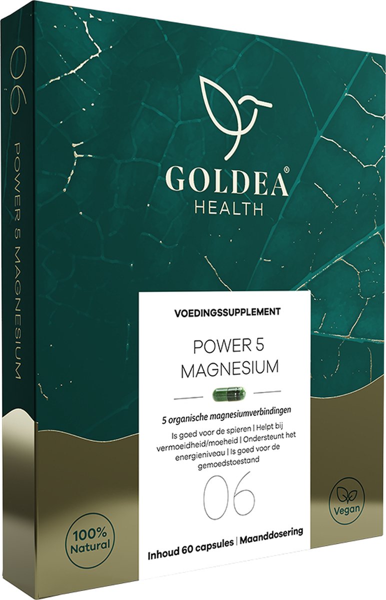 Goedkoopste Goldea Health Power 5 Magnesium - Vegan - Voedingssupplement - 5 vormen van magnesium - 60 capsules - Maanddosering