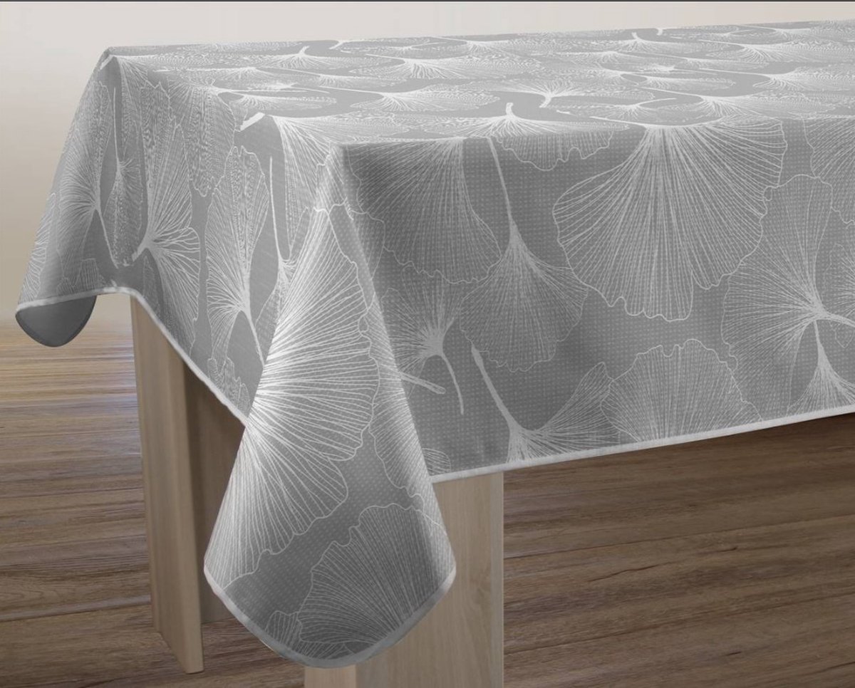 Tafelkleed anti-vlek Aulnes gris 240 x 150 cm Tafellaken - Decoratieve Tafel Accessoires - Woonkamer Decoratie - Bonne et Plus®