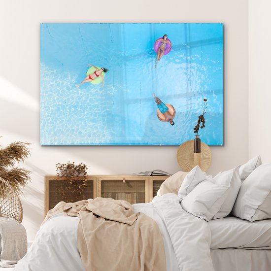 MuchoWow® Peinture sur Verre - Été - Water - Piscine - 180x120 cm - Peintures sur Verre Acrylique - Photo sur Glas