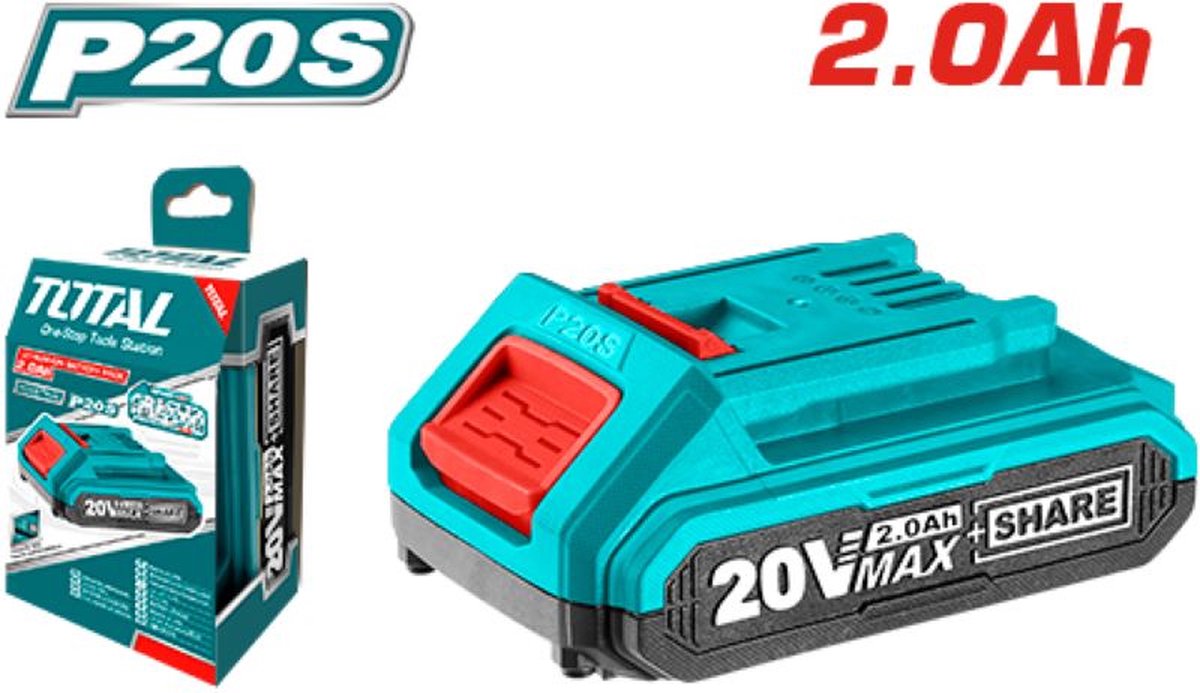Total Tools 20V accu 2,0Ah – P20S batterij voor Total 20V gereedschap