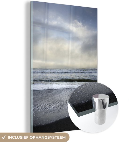 MuchoWow® Glasschilderij 100x150 cm - Schilderij acrylglas - Amerikaans Californië Strand - Foto op glas - Schilderijen