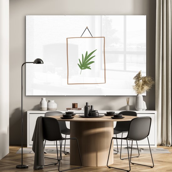 Peinture sur Verre - Plante - Cadre - Wit - Abstrait - 150x100 cm - Peintures sur Verre Peintures - Photo sur Glas