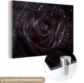 MuchoWow® Peinture sur verre 60x40 cm - Peinture sur verre acrylique - Water - Rose - Foncé - Photo sur verre - Peintures