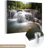 MuchoWow® Peinture sur verre 30x20 cm - Peinture sur verre acrylique - Cascade - Wit - Arbres - Photo sur verre - Peintures