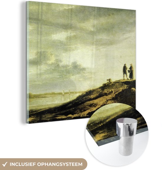 Glasschilderij - Zonsondergang over een rivier - Aelbert Cuyp - Plexiglas Schilderijen
