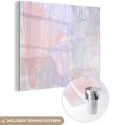 MuchoWow® Glasschilderij 50x50 cm - Schilderij acrylglas - Verf - Pastel - Design - Foto op glas - Schilderijen