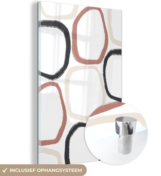 MuchoWow® Peinture sur verre 100x150 cm - Peinture sur verre acrylique - Minimalisme - Formes géométriques - Pastel - Motifs - Photo sur verre - Peintures