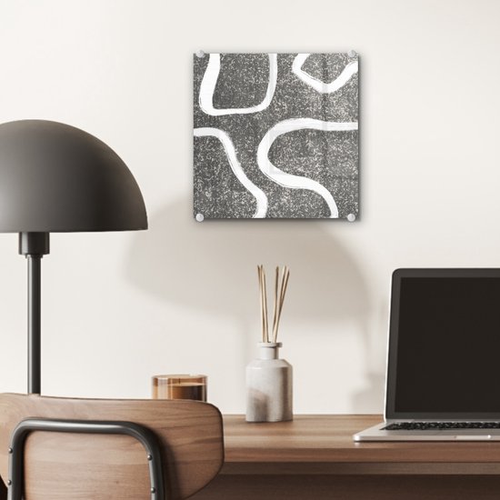 MuchoWow® Peinture sur verre 20x20 cm - Peinture sur verre acrylique - Abstrait - Minimalisme - Design - Photo sur verre - Peintures