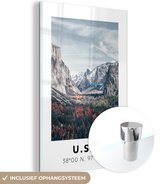 MuchoWow® Glasschilderij 40x60 cm - Schilderij acrylglas - Yosemite - Amerika - Wyoming - Foto op glas - Schilderijen