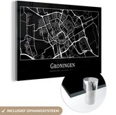 MuchoWow® Peinture sur Verre - Groningue - Plan d'Etage - Carte - Plan de la Ville - 90x60 cm - Peintures sur Verre Acrylique - Photo sur Glas