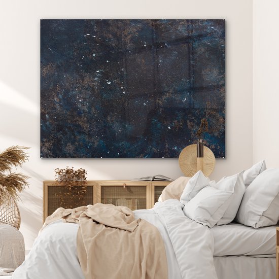 MuchoWow® Peinture sur verre 160x120 cm - Peinture sur verre acrylique - Ardoise - Grijs - Béton - Industriel - Photo sur verre - Peintures