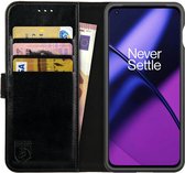 Rosso Element Book Case Wallet Hoesje Geschikt voor OnePlus 11 | Portemonnee | 3 Pasjes | Magneetsluiting | Stand Functie | Zwart