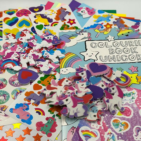 Stickerpakket Eenhoorn/Unicorns Groot - Stickers - Stickervellen - Foamstickers