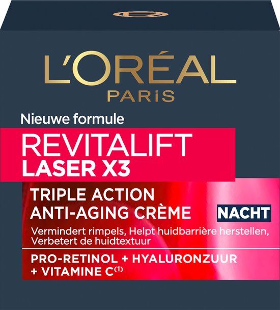 L'Oréal Paris Skin Expert Revitalift Laser X3 anti-rimpel nachtcrème - 50  ml | bol.com