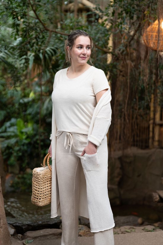 Knit Factory Lily Pants - Pantalon avec poches latérales - Pantalon long - Pantalon pour le printemps, l'été et l'automne - Zwart - L