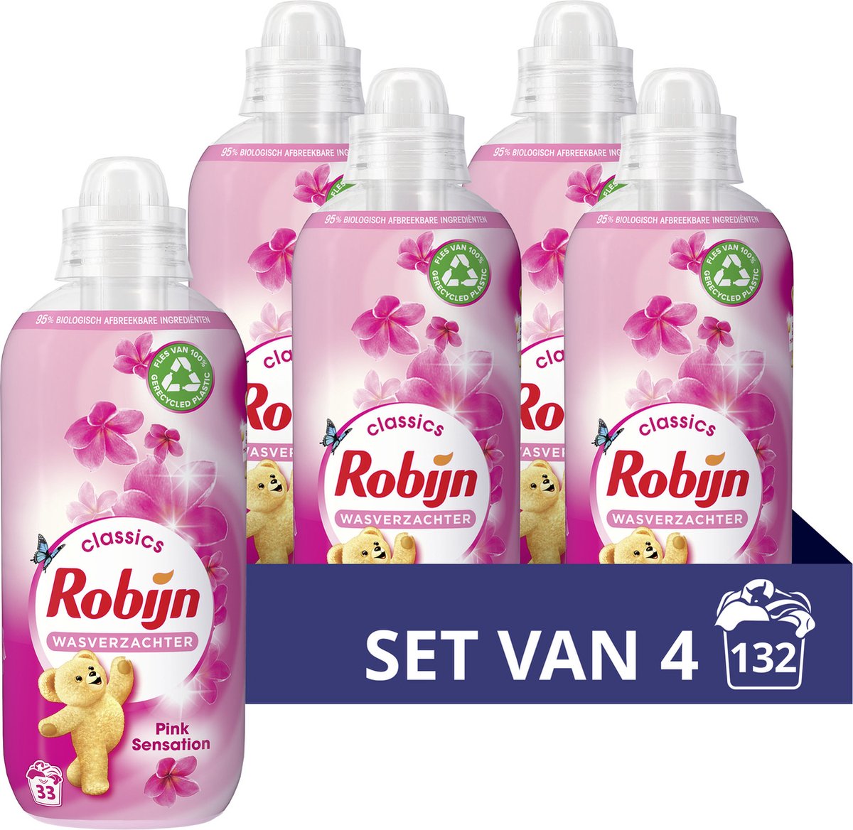 Robijn Classics Pink Sensation Wasverzachter - 4 x 33 wasbeurten - Voordeelverpakking - Robijn
