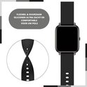 Zwart vierkant horloge met zwart siliconen bandje
