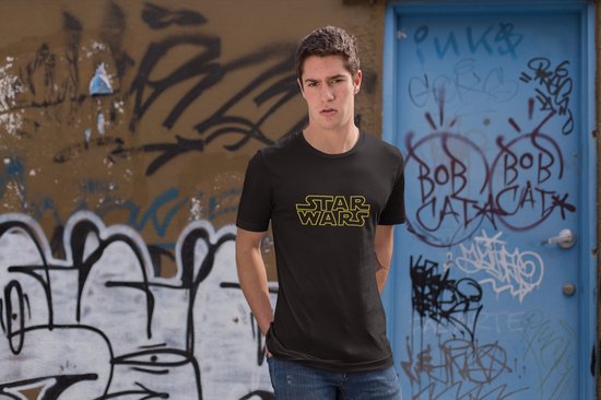 Rick & Rich - T-Shirt Star Wars Logo - T-Shirt Star Wars - Zwart Shirt - T-shirt met opdruk - Shirt met ronde hals - T-shirt Man - T-shirt met ronde hals - T-shirt maat 3XL