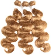 Braziliaanse Remy weave - 14 inch - golf real human hair extensions - kleur Honing blonde bunndel 1 stuk- bundel menselijke haren