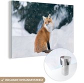 MuchoWow® Peinture sur verre 120x80 cm - Peinture sur verre acrylique - Renard - Animal - Neige - Canada - Photo sur verre - Peintures