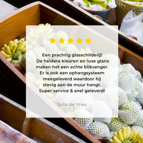 Peinture sur verre MuchoWow® 80x120 cm - Peinture acrylique sur verre - Bateaux flottants au marché en Thaïlande - Photo sur verre - Peintures