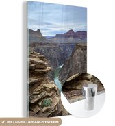 MuchoWow® Glasschilderij 80x120 cm - Schilderij acrylglas - Grand Canyon vanaf Plateau Point - Foto op glas - Schilderijen