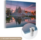 MuchoWow® Glasschilderij 30x20 cm - Schilderij acrylglas - Thaise tempel - Foto op glas - Schilderijen