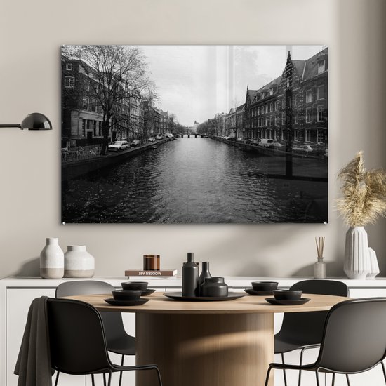 Peinture sur verre - Canal à Amsterdam - 120x80 cm - Peintures Plexiglas