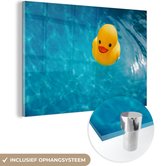 MuchoWow® Peinture sur verre - Canard en caoutchouc - Jaune - Water - 180x120 cm - Peintures sur verre acrylique - Photo sur Glas