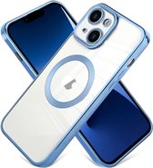 Casemania Coque pour Apple iPhone 13 Blauw - Coque arrière en Siliconen adaptée à Magsafe